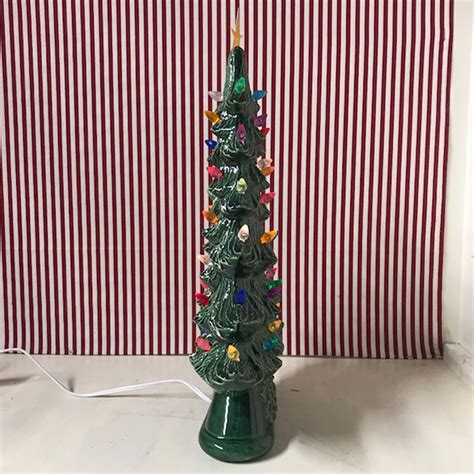 flat ceramic christmas tree|flat ceramic mantel tree.